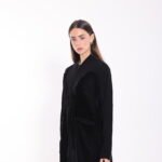 Velvet Black Detail Abaya - Image 7