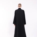 Velvet Black Pleated Abaya - Image 5