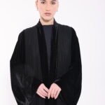 Velvet Black Pleated Abaya - Image 4