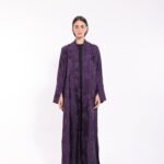 Linen Silk Floral Purple Abaya - Image 5