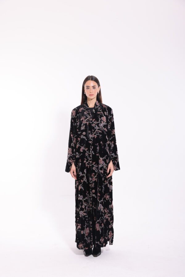 Velvet Multi Floral Detail Abaya